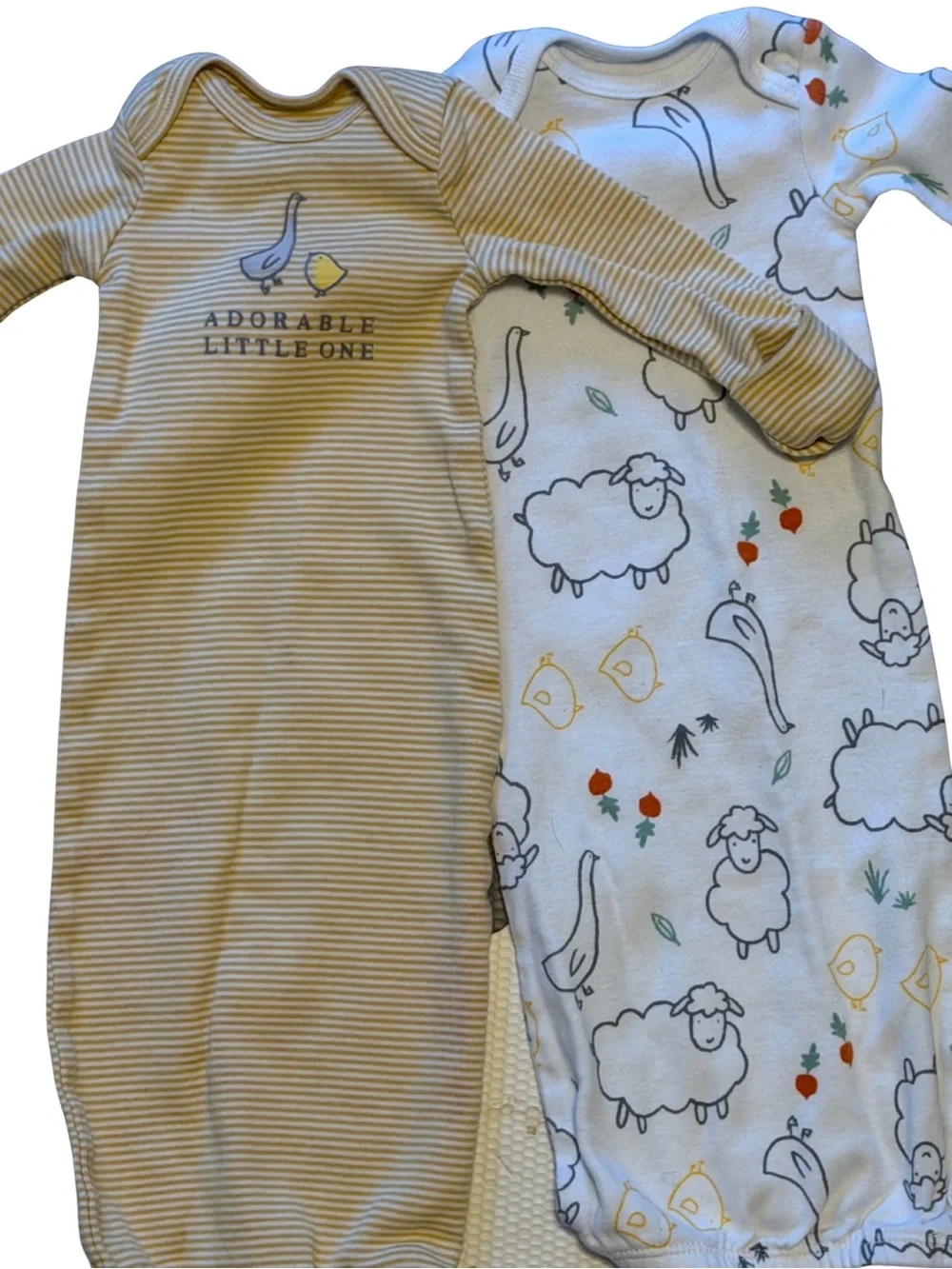 Carter's Yellow Stripe & White Sheep Sleep Sacks - 2 Pack